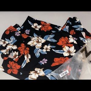 SHEIN Plus Floral Print Flounce Sleeve Crop Top & Skirt Set